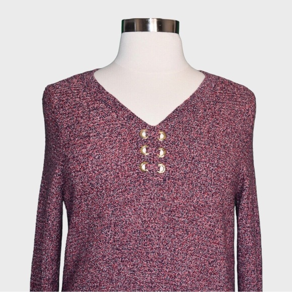 Charter Club Ribbed Grommet Tunic Sweater - Picture 5 of 9